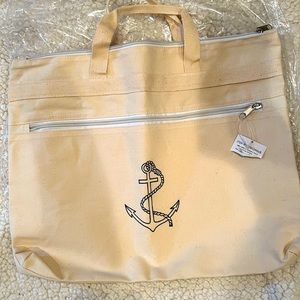 Tote bag Anchor design  Cream & blue NWT from Cape May Beach Bag